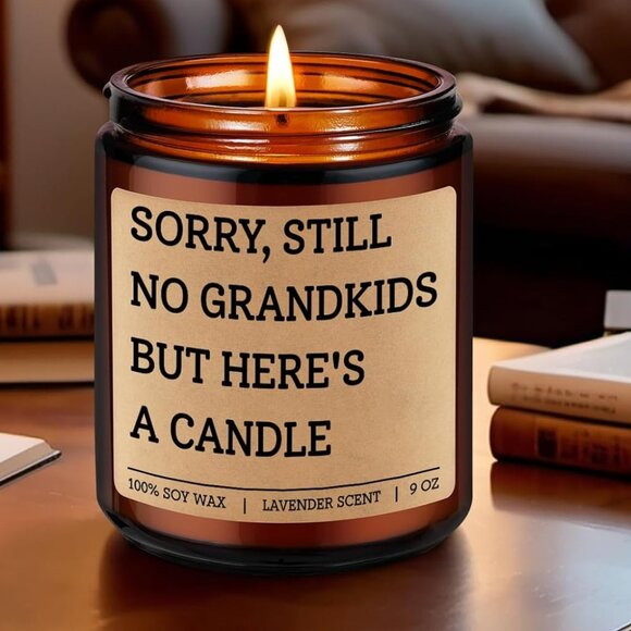 Candle -  "Sorry No Grandkids But Here's a Candle" Lavender Scent - Picture 5 of 5